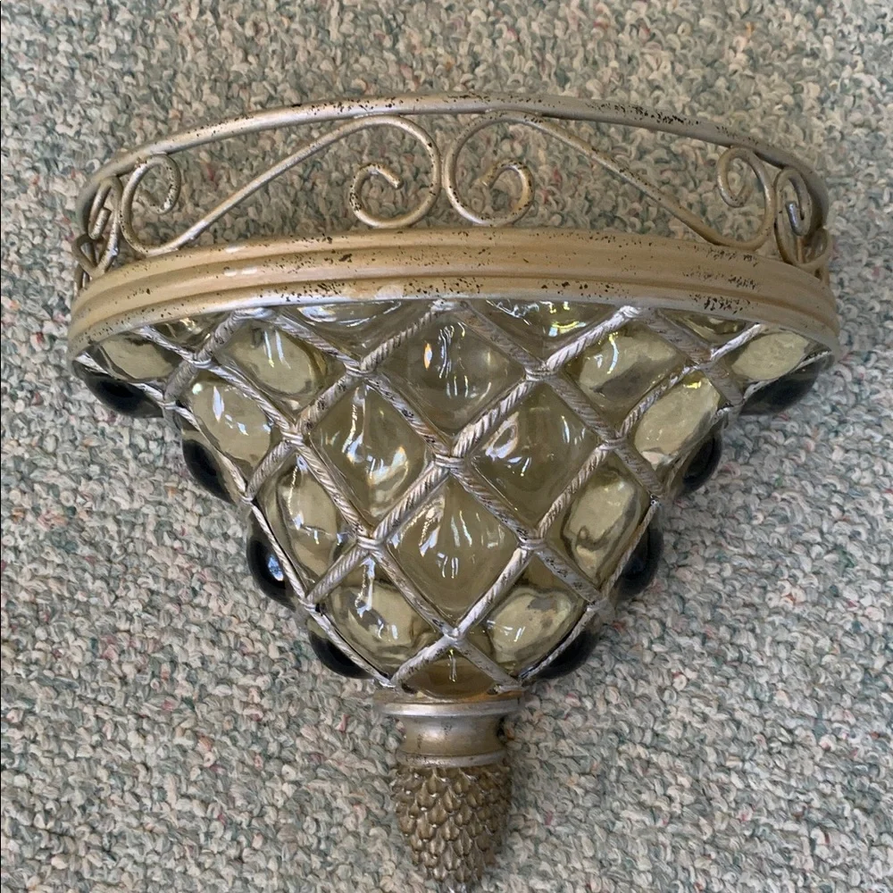 (2) Home Interiors Wall Shelf/Sconces Vintage Hollywood Regency Romantic Deco